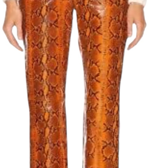 GRLFRND Snakeskin print Straight leather pants - Picture 1 of 14